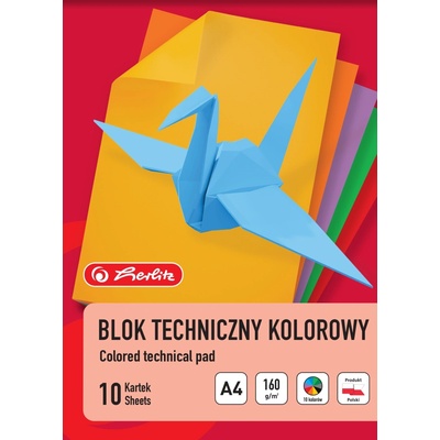 Hrubý farebný technický blok A4 10 listov Herlitz 160g