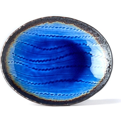 MIJ Jídelní talíř COBALT BLUE 24 x 20 cm ovál