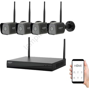 iGET Умна система за видеонаблюдение + 4 камери с 2K+ сензор, 12V, IP65, Wi-Fi, Tuya (IK0033)