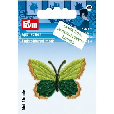 PRYM Nášivka recyklovaná, motýlik, nažehľovacia, zelená
