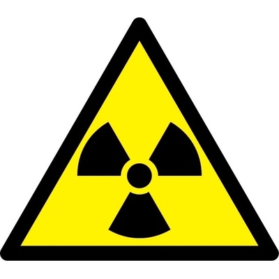 Varovné značení, varování před radioaktivními látkami – hliníkový kompozit, 400×347 mm