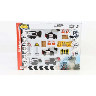 Maisto Bobcat Set pěti pracovních strojů s příslušenstvím 1:64