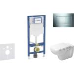 Geberit Duofix - Комплект за монтаж пред стена, тоалетна чиния D-Code и седалка със система „softclose, бутон Sigma20, хром/мат хром SANI11CP1105 (SANI11CP1105)