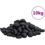vidaXL Полирани камъчета 10 кг черни 2-5 см (155327)