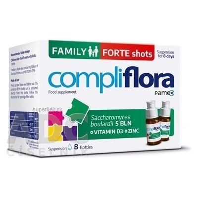 Compliflora Family Forte shots suspenzia vo fľaštičkách broskyňová príchuť 80 ml