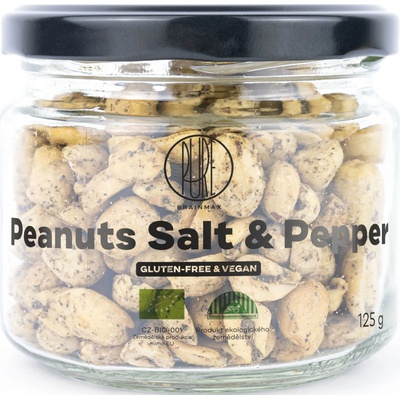BrainMax Pure Peanuts Salt & Pepper Arašidy Soľ & Korenie BIO 125 g