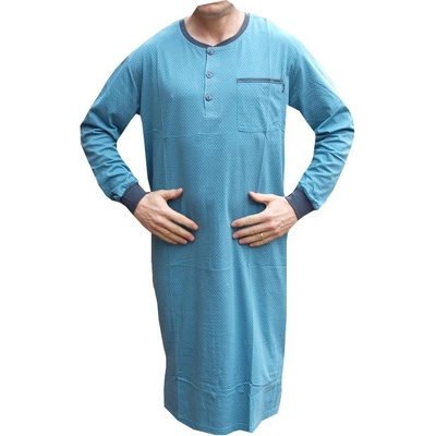 xcena pánská noční košile dl.rukáv tyrkysová