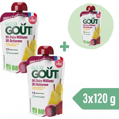 Good Gout BIO Hruška Williams s červenou řepou 120 g – Zboží Dáma