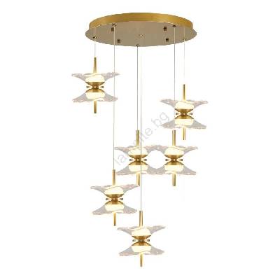 LED полилей на кабел BUTTERFLY 12xLED/5W/230V 3000K златист (AS2622)