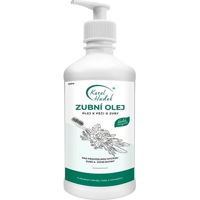 Karel Hadek Zubní Olej ze 7 bylin Olej k péči o zuby 500 ml s dávkovačem
