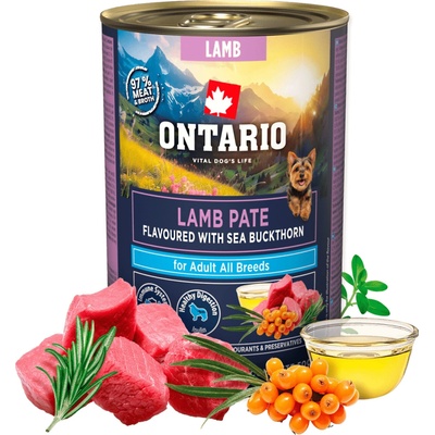 Ontario Adult jahňacie pate s príchuťou rakytníka 400 g