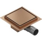 Mexen Flat-Q M13 квадратен подов сифон 15 x 15 см, четкана мед - 1C10015 (1C10015)
