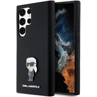 KARL LAGERFELD Кейс Karl Lagerfeld Silicone Ikonik Metal Pin за Samsung Galaxy S23 Ultra, черен (KF002000-0)