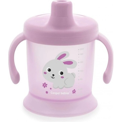 Canpol babies Hrníček nevylévací Smiley Bunny 200 ml růžový