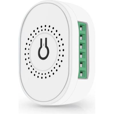Смарт превключвател No brand PST-TMW02, 2 канала, 220V, 16A, Wi-Fi, Tuya Smart, Бял - 91022 (91022)