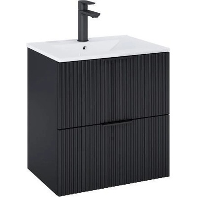 Roca Шкаф Unik Reef с 2 чекмеджета и умивалник, 615 x 465 mm, matt black, A857954532 + A3272A3000 (A852477532)