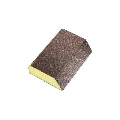 Brusná houbička Kombi tvrdá 98 x 69 x 26 mm, fine, tvrdá, žlutá, hrubost 100