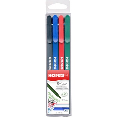 Kores K-LINER SET, šírka stopy 0,4 mm, sada 4 farieb.