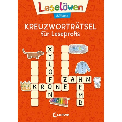 Leselöwen Kreuzworträtsel für Leseprofis - 2. Klasse (Rotorange)