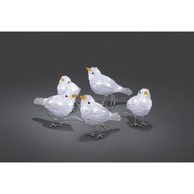 Ptáčci 6144-203 5 kusů 40 bílých LED výška 11,5 cm KONST