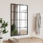 vidaXL Стенно огледало, черно, 50x80 см, правоъгълно, желязо (358648)