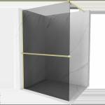 Mexen Kioto+ душ параван с рафт Walk-in 100 x 200 см, графит, златен четкан - 800-100-121-55-40 (800-100-121-55-40)