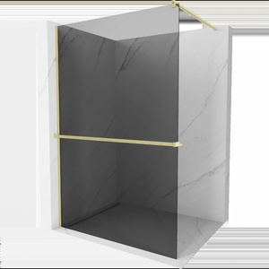 Mexen Kioto+ душ параван с рафт Walk-in 100 x 200 см, графит, златен четкан - 800-100-121-55-40 (800-100-121-55-40)