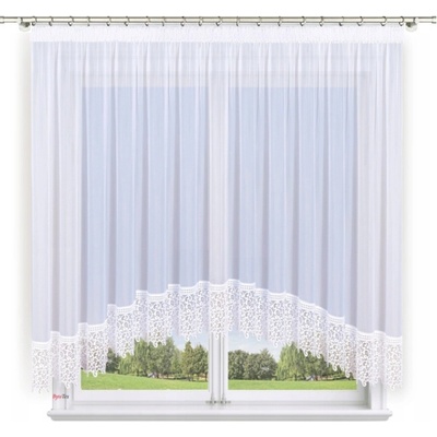 BytoTex Hotová oblouková záclona Monika s krajkou 400x180 cm