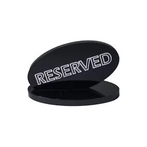 ALKAN AN-Табелка REZERVED АКРИЛ 7x13см (ZCP 741-3)ЧЕРНА (0136581)