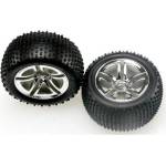 Traxxas колело 2.8", Twin-Spoke сребърен диск, гуми Alias (2)