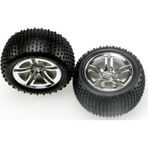 Traxxas колело 2.8", Twin-Spoke сребърен диск, гуми Alias (2)