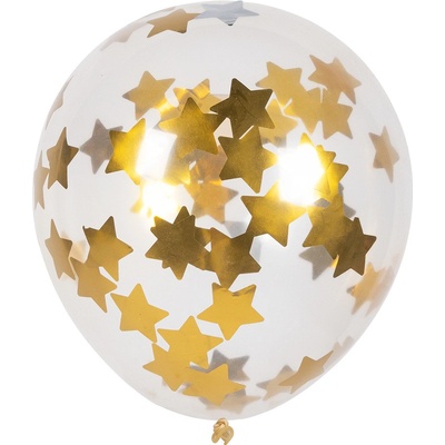 Boland Sada 5 balónků se zlatými hvězdičkami
