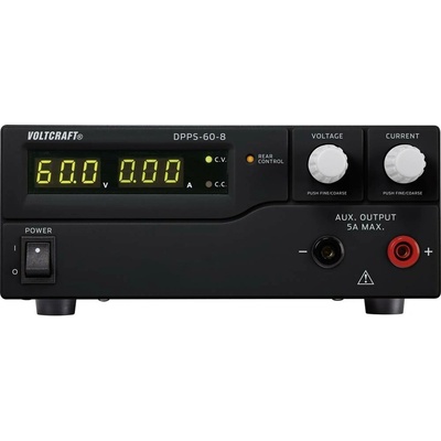 VOLTCRAFT DPPS-60-8 laboratorní zdroj s nastavitelným napětím, 1 - 60 V/DC, 0 - 8 A, 480 W, USB, lze programovat, výstup