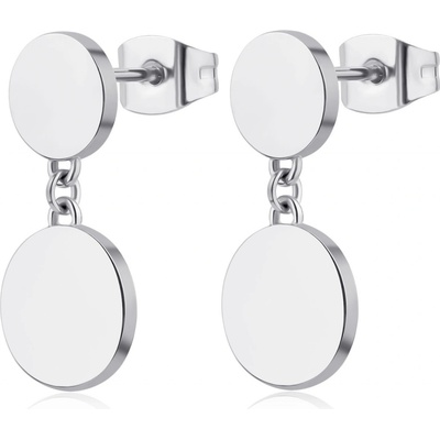 S'Agapõ Ocelové náušnice s kruhovými přívěsky Elysium SUM21