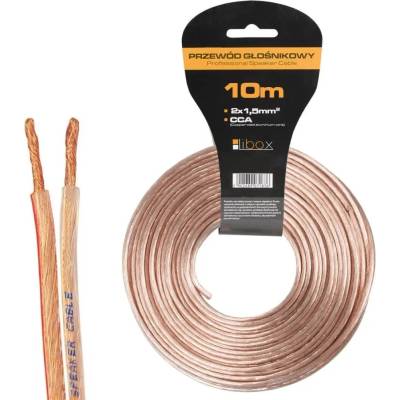 Libox Kabel głośnikowy 2x1, 50 mm LB0008-10 аудио кабел 10 m прозрачен (LB0008-10)