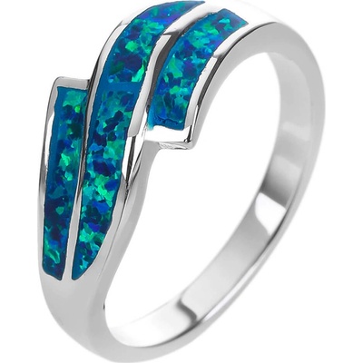 Bealio stříbrný prsten VLNKY zelený OPÁL 03 11713 3252