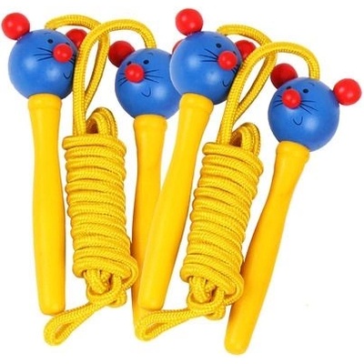 Bigjigs Toys - Въженце за скачане с дървени дръжки - Мишлета