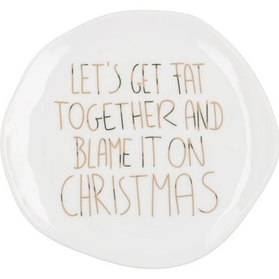 räder Porcelánový talířek Let's Get Fat Together bílá barva zlatá barva porcelán