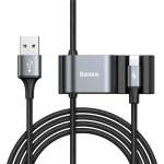 Baseus USB кабел с Lightning конектор и 2xUSB-A порта (150 см) - Baseus Special Data Cable for Backseat (Lightning + USB) (CALHZ-01) (черен) (CALHZ-01)