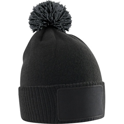Beechfield Čepice s bambulí Snowstar B 443B černá/šedá graphite