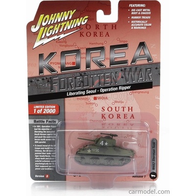 Johnny lightning Tank M4a3 Sherman Military Korea 1944 Vojenská Zelená 1:64
