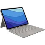 Logitech Combo Touch UK - безжична клавиатура с тракпад и отделящ се кейс с поставка за iPad Pro 11 M2 (2022), iPad Pro 11 M1 (2021), iPad Pro 11 (2020), iPad Pro 11 (2018) (бежов)