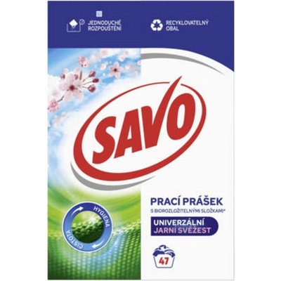 Savo Prací prášek Jarní Svěžest 3,29 kg 47 PD