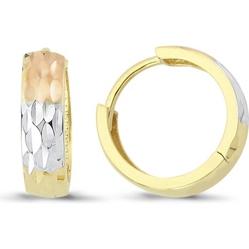 Lillian Vassago gravírované náušnice krážky z troch farieb zlata LLV66-GER129