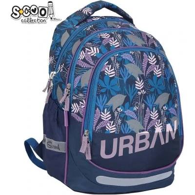 S-Cool Ученическа, анатомична раница scool urban tropical, олекотена