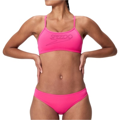Speedo Дамски комплект бикини Speedo Women's Endurance+ Logo Thin Strap Two Piece Bikini - Margarita Pink - размер 42 (EU) (150-6088-0216)