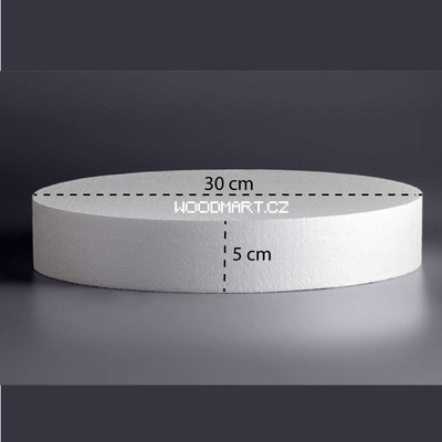 Polystyrenový kulatý korpus/maketa dortu I Ø 30 cm I výška 5 cm I bílý