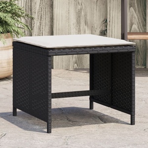 vidaXL Външни табуретки с възглавници 4 бр черни 41x41x36 см полиратан (365041)