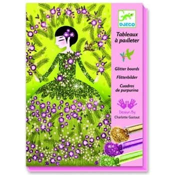 DJECO - Творчески комплект за рисуване с брокат - Блестящи рокли (DJ09500)