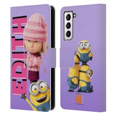 Pouzdro HEAD CASE na mobil Samsung Galaxy S21 / S21 5G Edith a mimoni (Flipové pouzdro, obal pro mobil Samsung Galaxy S21 / S21 5G Já Padouch - Edith a mimoňové fialová)